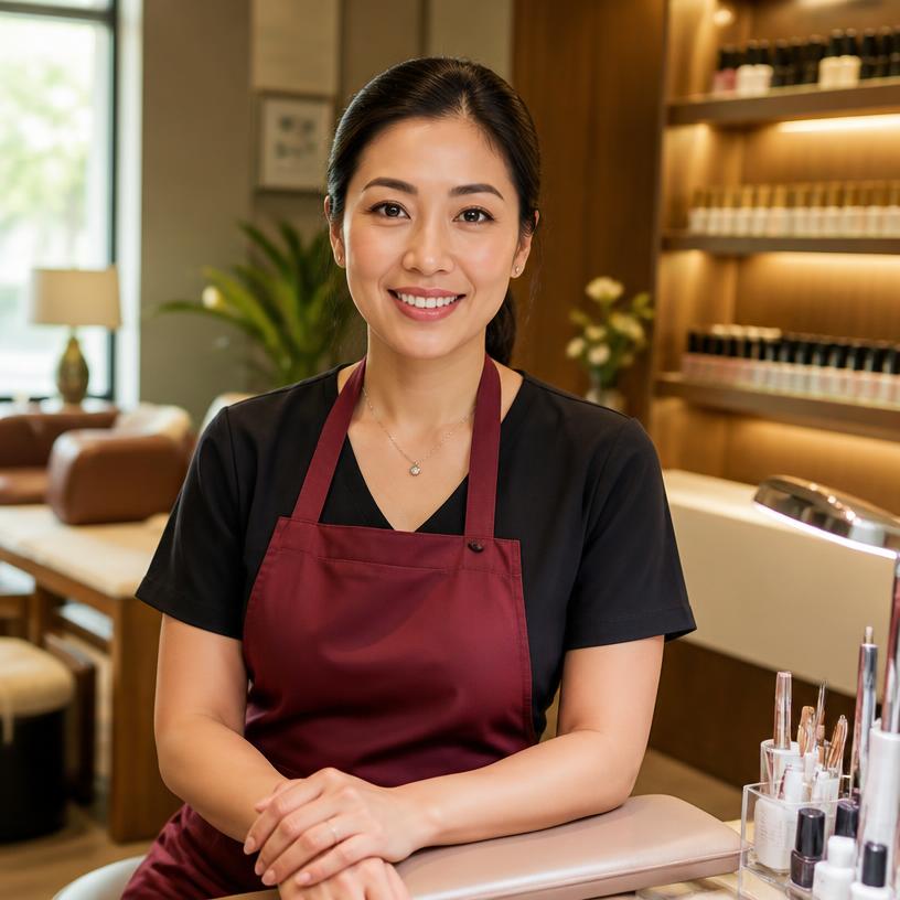 Nail technician at Designers Plus Salon in Oklahoma City